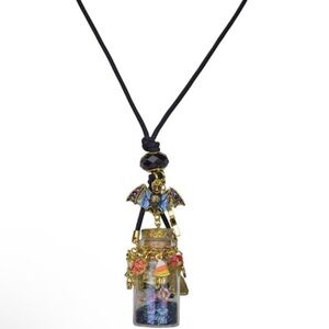 KIRKS FOLLY  WITCHES BREW - WITCH IN A BOTTLE NECKLACE goldtone  HALLOWEEN